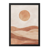 Minimalist Desert Wall Art, Boho Sunset Print, Abstract Landscape Art, Modern Home Decor, Neutral Tones, Framed Wall Art, Wall Decor - Tawshia