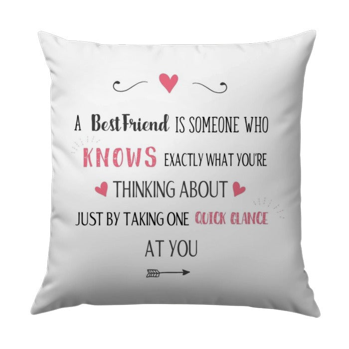 Best Friend Pillow, Friendship Quote Throw Pillow, Gift for Bestie, Home Decor Pillow, Decorative Pillow, Sentimental Friend Gift - Tawshia