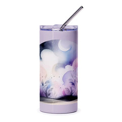 Watercolor Night Tumbler, Moon Tumbler, Sky Tumbler, Pastel Colors, Celestial Tumbler, Stars Tumbler, Aesthetic Gift, Art Tumbler - Tawshia