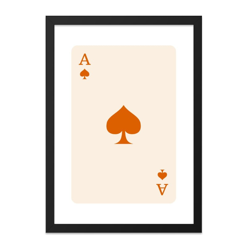 Ace of Spades Wall Art, Playing Card Art Print, Minimalist Card Poster, Modern Casino Decor, Poker Room Artwork, Gambling Theme Wall Decor - Tawshia