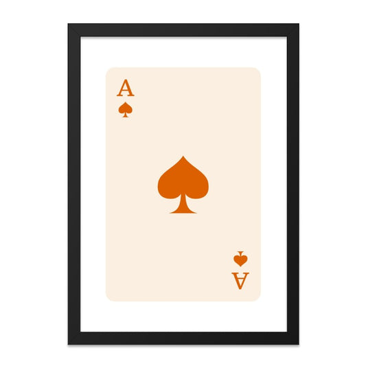 Ace of Spades Wall Art, Playing Card Art Print, Minimalist Card Poster, Modern Casino Decor, Poker Room Artwork, Gambling Theme Wall Decor - Tawshia