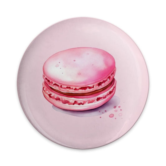 Pink Macaron Pinback Button, Food Button, Dessert Lover Gift, Sweet Treat Badge, Watercolor Macaron Pin, Cute Button, Trendy Accessories - Tawshia