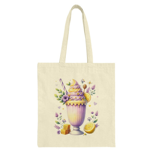 Lemon Honey Dessert Tote Bag, Sweet Treat Art Bag, Floral Dessert Design, Watercolor Foodie Gift, Stylish Shopping Bag, Cute Canvas Tote - Tawshia