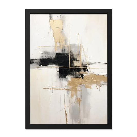 Abstract Gold Wall Art, Black and White Print, Modern Art Decor, Minimalist Wall Hanging, Elegant Home Decor, Gallery Wall Art - Tawshia