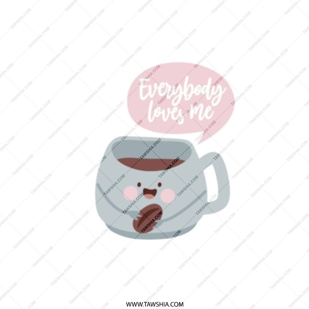 Cute Coffee Pocket Mirror, Everybody Loves Me Mirror, Coffee Lover Gift, Kawaii Mirror, Funny Gift, Pocket Mirror for Her, Gift for Friends - Tawshia