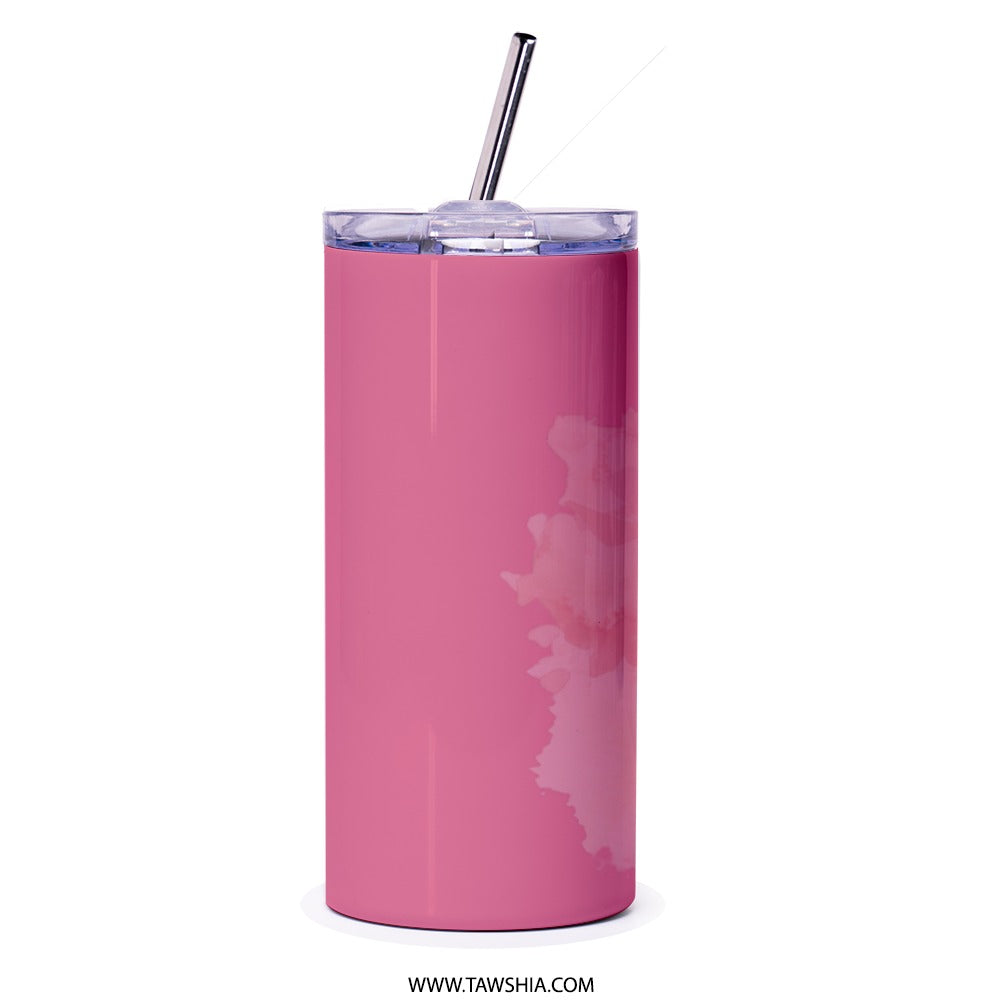 Arabic Script Tumbler, Coffee and Friendship, Perfect Blend Tumbler, Arabic Calligraphy Tumbler, Trendy Pink Tumbler, Unique Gift Idea - Tawshia