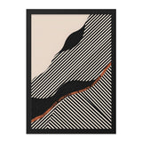 Abstract Wall Art Print, Diagonal Stripes Artwork, Modern Geometric Design, Beige and Black Home Decor, Contemporary Wall Decor - Tawshia