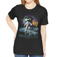 Astronaut Holding Bitcoin Flag Graphic Tee product