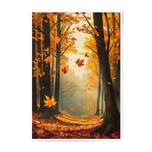 Autumn Forest Photographic Print, Fall Foliage, Maple Leaves, Woodland Landscape, Seasonal Wall Art, Nature Photography - Tawshia