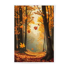Autumn Forest Photographic Print, Fall Foliage, Maple Leaves, Woodland Landscape, Seasonal Wall Art, Nature Photography - Tawshia