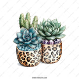 Succulent Tote Bag, Leopard Planter Art, Botanical Print Bag, Cactus Tote, Plant Lover Gift, Stylish Shopping Bag, Unique Design Tote Bag - Tawshia