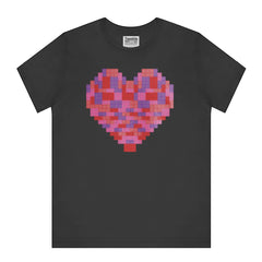 Retro Pixelated Heart Graphic Black T-shirt product