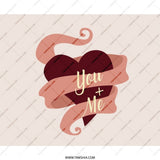 You Plus Me Mouse Pad, Love Heart Mousepad, Cute Desk Decor, Office Gift, Valentines Day Gift, Romantic Mouse Pad, Trendy Mousepad - Tawshia