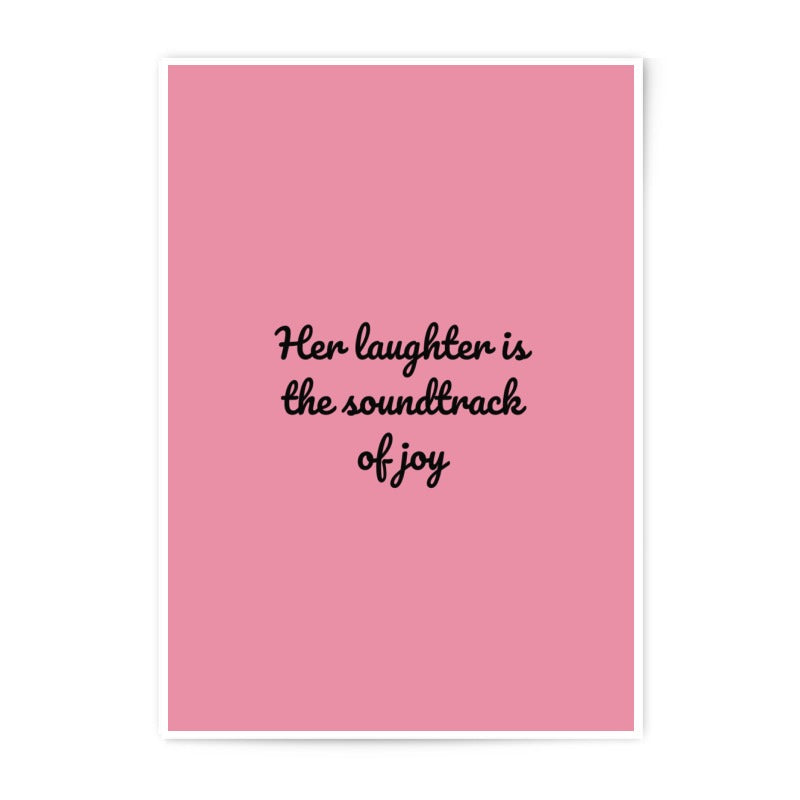 Laughter Soundtrack Joy Photographic Prints, Inspirational Quote Art, Pink Wall Decor, Positive Affirmation Print, Home Decor, Gift Idea - Tawshia