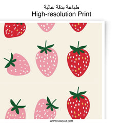 Strawberry Photographic Print, Fruity Wall Art, Kitchen Decor, Modern Art Print, Food Art, Sweet Treats Print, Berry Art, Colorful Print - Tawshia