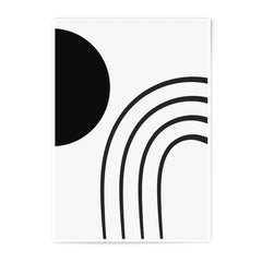 Minimalist Photographic Print, Black and White Wall Art, Abstract Circle and Arches, Modern Home Decor, Simple Graphic Print - Tawshia