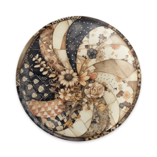 Floral Pinback Button, Vintage Style Button, Pin Wheel Design, Artsy Button, Unique Pin, Gift Idea, Decorative Button, Aesthetic Pin - Tawshia