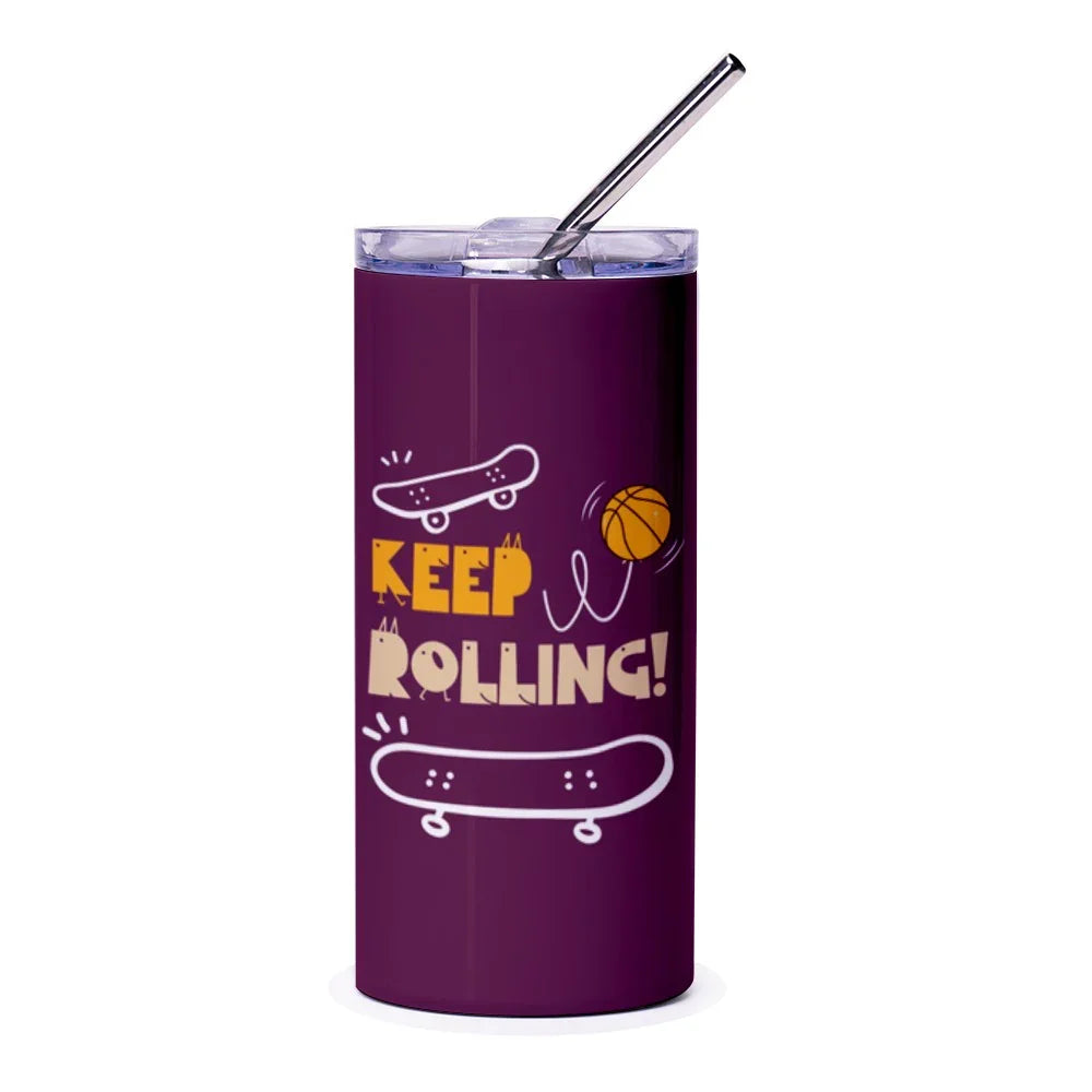 Keep Rolling Skateboard and Basketball Tumbler product