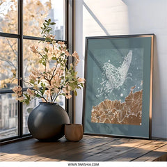 Geometric Butterfly Wall Art, Modern Insect Decor, Abstract Butterfly Print, Nature Wall Decor, Unique Home Decor - Tawshia