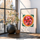 Pizza Wall Art, Foodie Decor, Kitchen Art Print, Cute Pizza Poster, Modern Wall Decor, Restaurant Art, Home Decor, Pizza Lover Gift - Tawshia