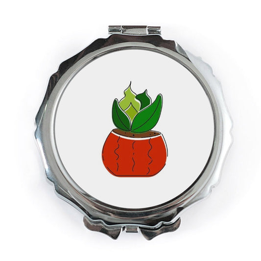 Cute Plant Pocket Mirror, Succulent Gift, Houseplant Art, Small Mirror, Compact Mirror, Travel Mirror, Makeup Mirror, Plant Lover Gift - Tawshia