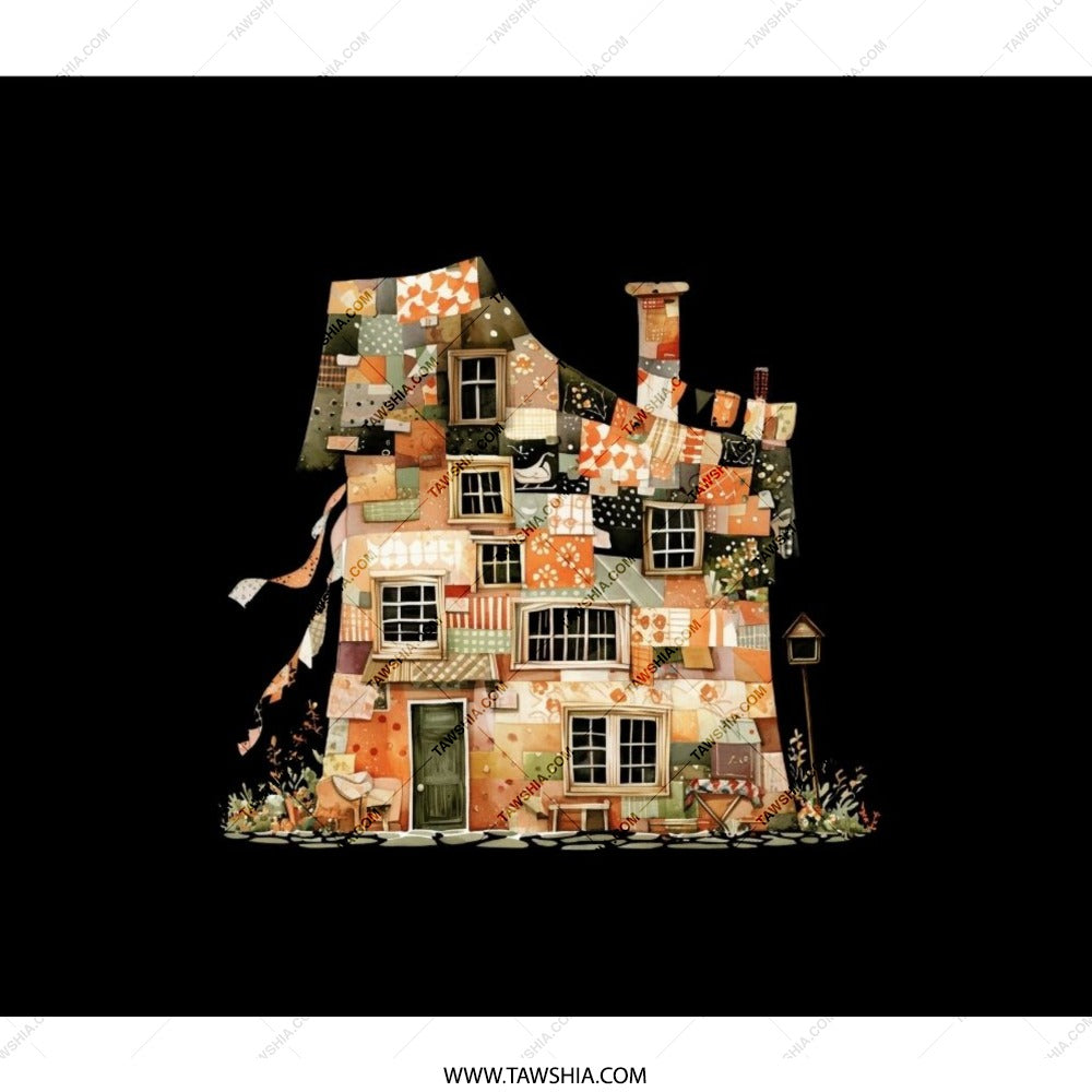 Quilted House Backpack, Whimsical Home, Unique Backpack, Travel Bag, School Backpack, Book Bag, Gift Idea - Tawshia