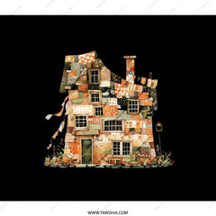 Quilted House Backpack, Whimsical Home, Unique Backpack, Travel Bag, School Backpack, Book Bag, Gift Idea - Tawshia