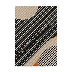 Abstract Line Art Photographic Print, Geometric Modern Art, Beige and Black Wall Decor, Stylish Minimalist Design, Home Office Art - Tawshia