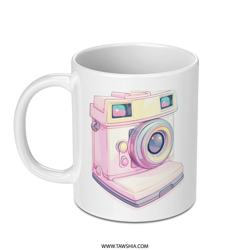 Retro Camera Mug, Pastel Aesthetic Mug, Vintage Camera, Photo Gift, Photography Lover Gift, Camera Lover Mug, Artsy Mug - Tawshia