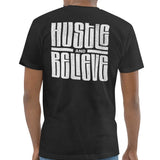 Hustle and Believe Motivational Black Shirt product type