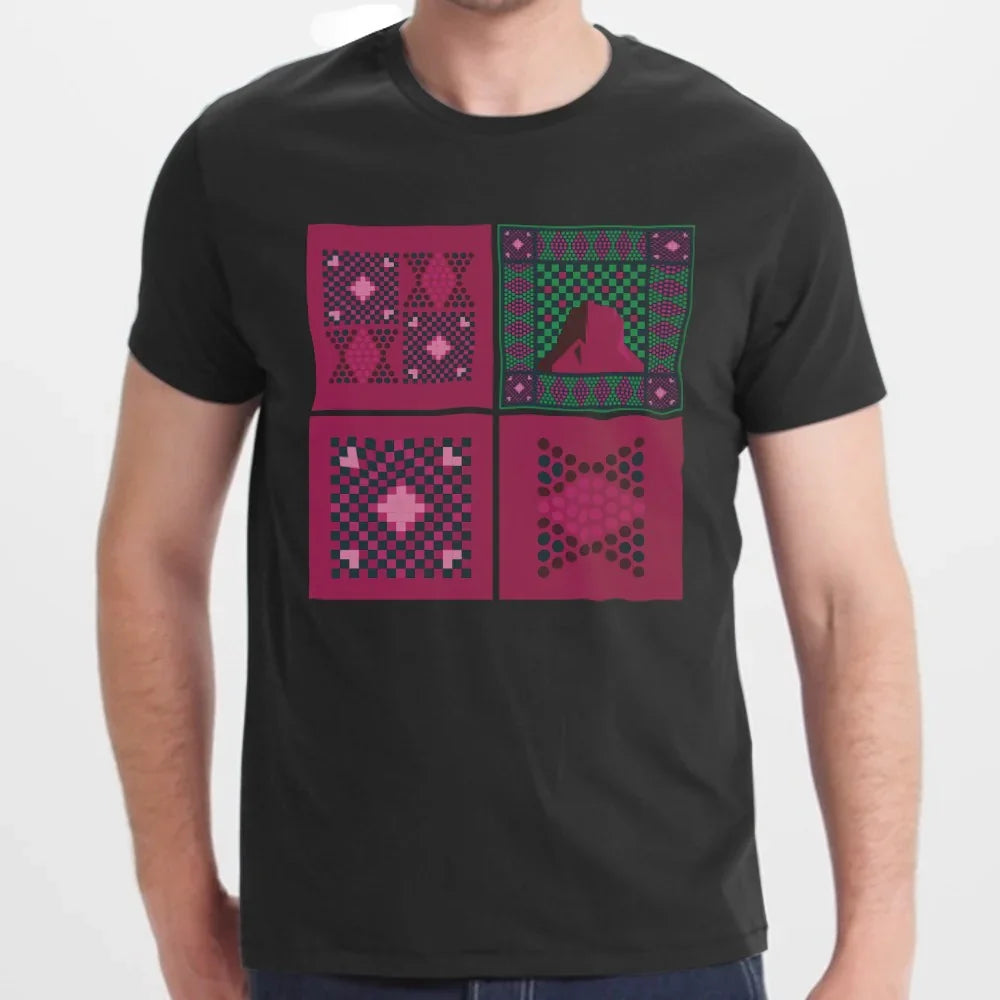 Geometric Pattern Black and Red T-Shirt product