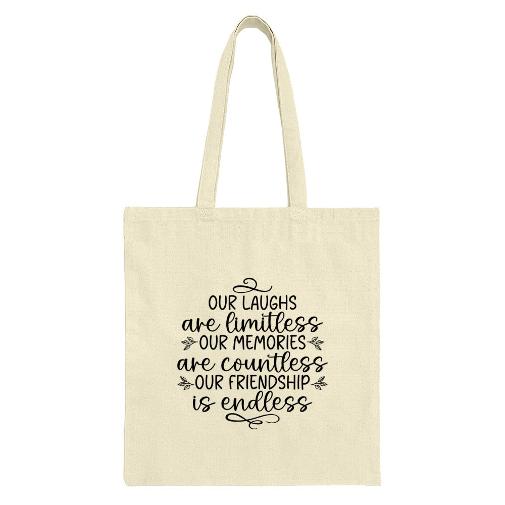 Friendship Tote Bag, Endless Friendship, Gift For Friend, Best Friend Gift, Quote Tote Bag, Travel Bag, Shoulder Bag, Everyday Bag - Tawshia
