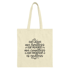 Friendship Tote Bag, Endless Friendship, Gift For Friend, Best Friend Gift, Quote Tote Bag, Travel Bag, Shoulder Bag, Everyday Bag - Tawshia