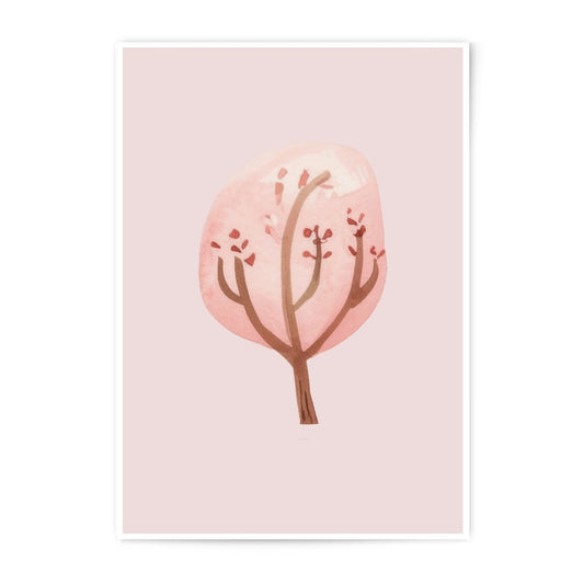 Pink Watercolor Tree Photographic Prints, Minimalist Art, Abstract Tree Art, Nursery Decor, Whimsical Art, Botanical Print, Home Decor - Tawshia