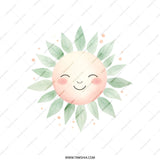 Smiling Sun Tote Bag, Cute Leaf Design, Unique Shopping Bag, Everyday Carry All, Graphic Print Tote, Gift Idea, Artsy Sun Face Bag - Tawshia