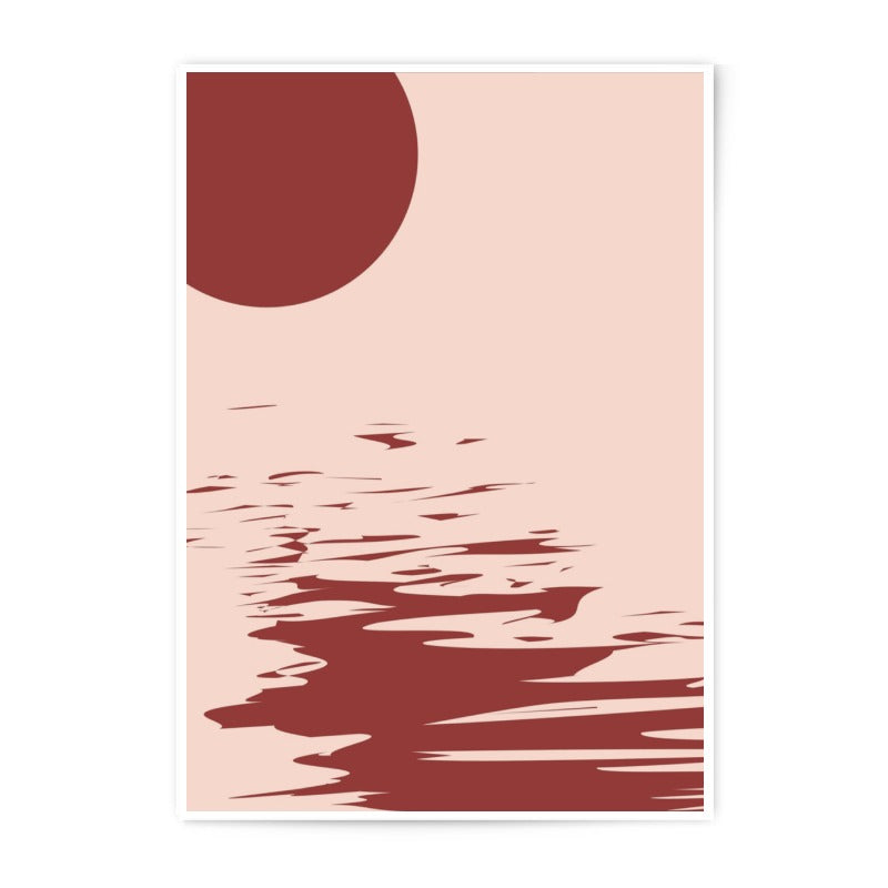Minimalist Sunset Photographic Print, Modern Art, Abstract Sun, Coastal Decor, Calming Wall Art, Home Decor, Aesthetic Print - Tawshia