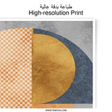 Geometric Photographic Print, Modern Art Print, Abstract Wall Art, Orange and Gold Shapes, Contemporary Home Decor, Unique Wall Decor - Tawshia