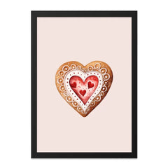Heart Cookie Wall Art, Valentine's Day Decor, Love Wall Decor, Heart Wall Art, Holiday Art Print, Cute Wall Decor, Sweet Treat Art - Tawshia