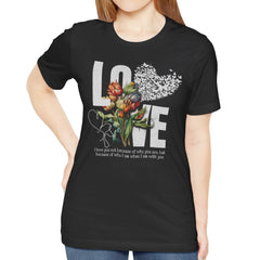 Love Floral Heart Graphic Quote T-Shirt product
