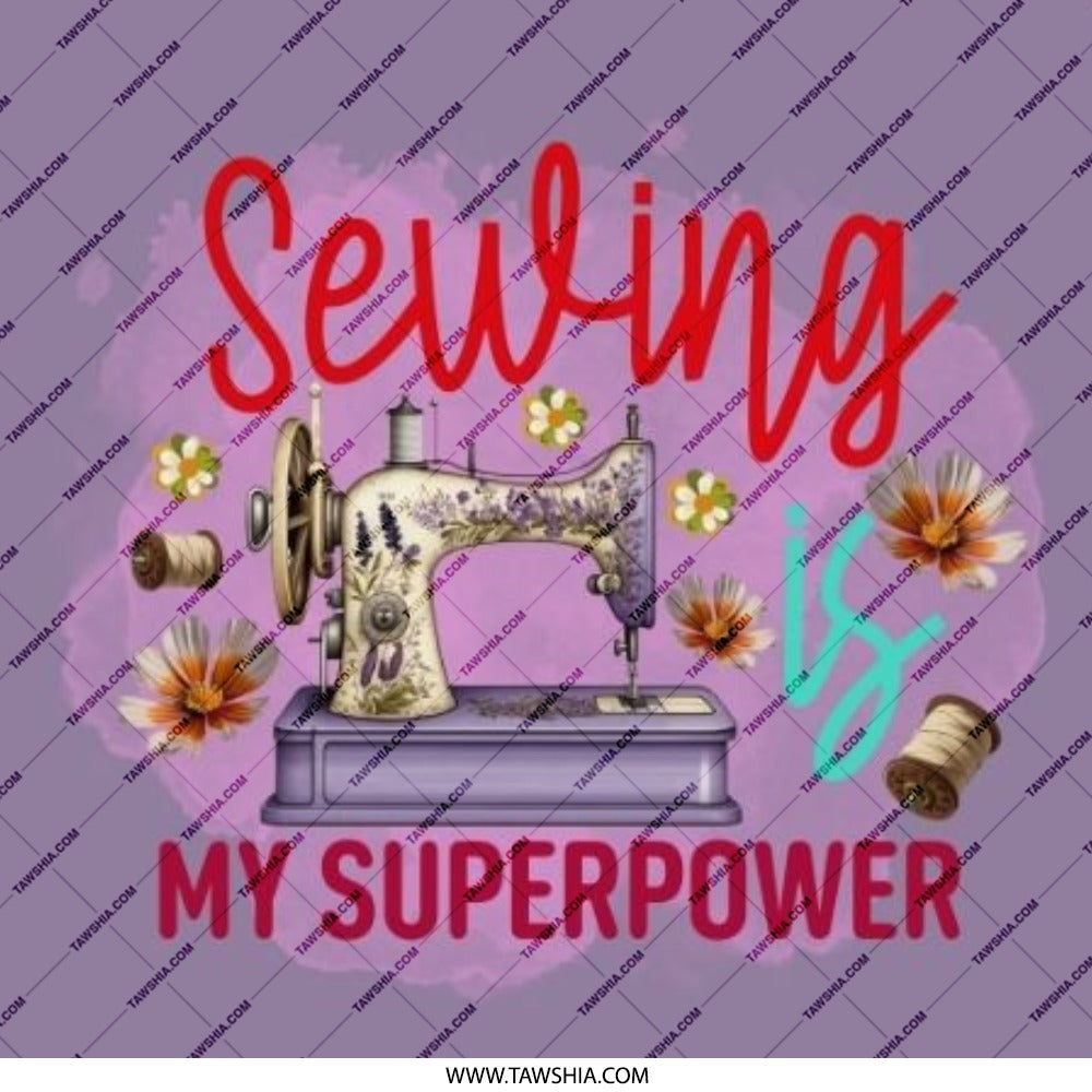 Sewing is My Superpower Pinback Button, Floral Sewing Machine, Gift for Seamstress, Cute Crafting Button, Sewing Lover Gift - Tawshia