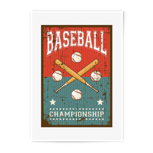 Baseball Championship Photographic Print, Sports Art, Vintage Style, Baseball Decor, Man Cave Art, Gift For Baseball Fan - Tawshia