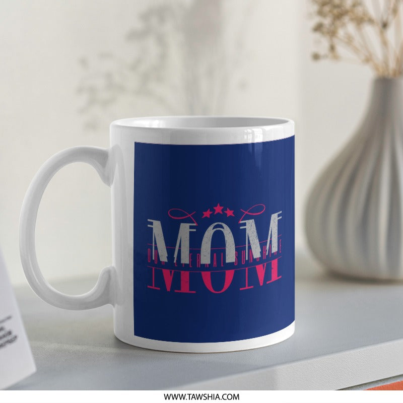 Super Mom Graphic Print Blue Mug product