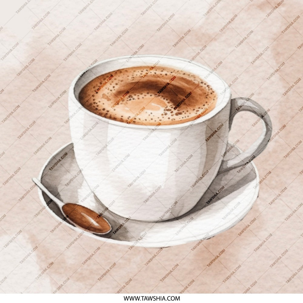 Watercolor Coffee Pinback, Coffee Lover Gift, Latte Art Button, Cafe Aesthetic Pin, Coffee Cup Pin, Drink Art Pinback - Tawshia