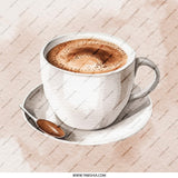 Watercolor Coffee Pinback, Coffee Lover Gift, Latte Art Button, Cafe Aesthetic Pin, Coffee Cup Pin, Drink Art Pinback - Tawshia