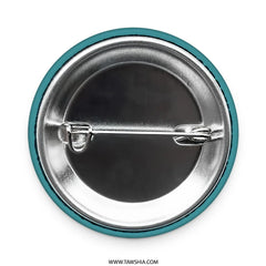 Groovy Flower Pinback Button, 70s Style Floral Button, Colorful Retro Flower Power Button, Funky Teal Flower Pinback Button - Tawshia