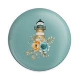 Coastal Lighthouse Pinback Button, Floral Nautical Button Badge, Beachy Theme Button, Maritime Flair Pin Badge, Nautical Lover Gift - Tawshia