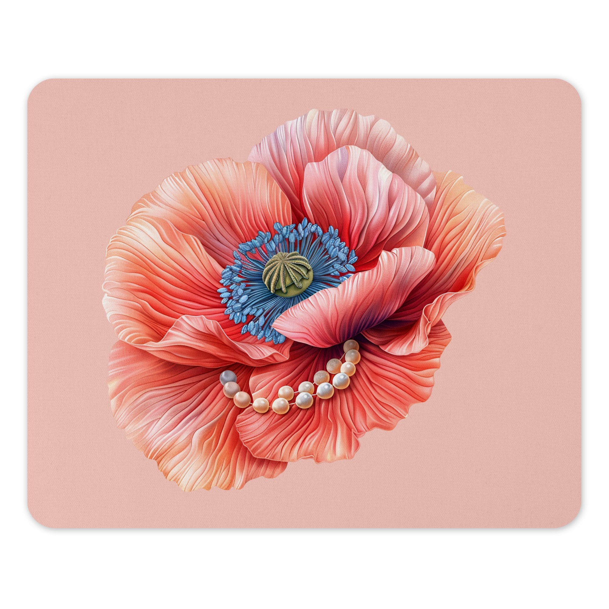 Floral Design Mouse Pad with Pearl Accent product type