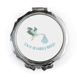 Baby Boy Announcement Pocket Mirror, Stork Delivery Gift, New Baby Present, It's a Boy Keepsake Mirror, Baby Shower Favor - Tawshia