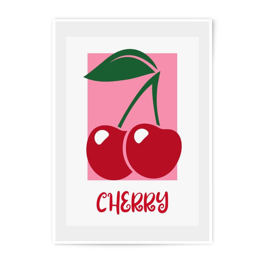 Cherry Photographic Print, Fruit Art Print, Kitchen Wall Decor, Colorful Food Print, Modern Home Decor, Minimalist Art, Sweet Cherry Poster - Tawshia