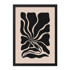 Modern Abstract Flower Wall Art, Black Beige Floral Print, Minimalist Home Decor, Contemporary Art Poster, Botanical Wall Decor - Tawshia